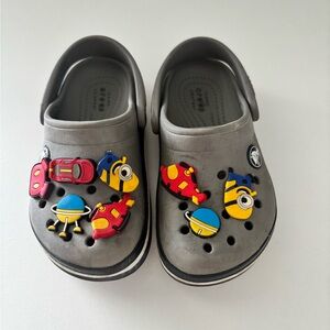 Kids Gray Cartoon Crocs
